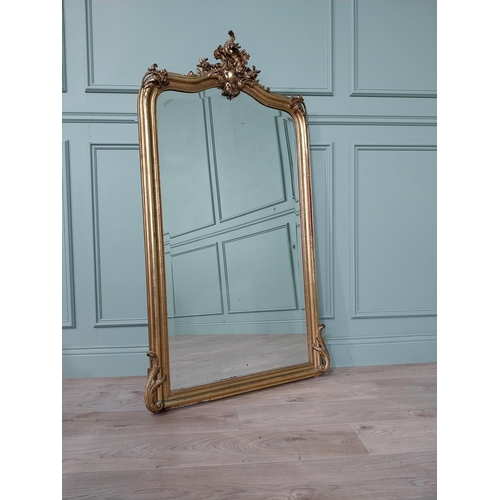 46 - Good quality 19th C. French giltwood wall mirror {150 cm H x 83 cm W }.