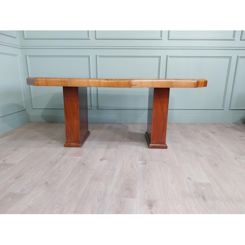 460 - Art Deco burr walnut dining table {76 cm H x 180 cm W x 90 cm D}.