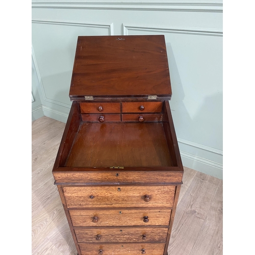 477 - 19th C. rosewood Davenport with brass gallery back, inset leather top, fitted interior and four draw... 