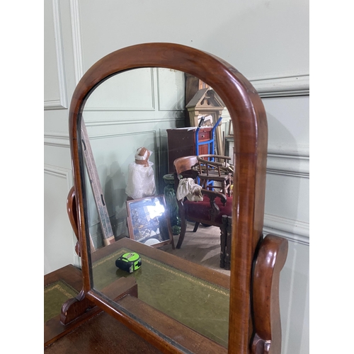 481 - Victorian mahogany dressing table mirror {67 cm H x 50 cm W x 23 cm D}.