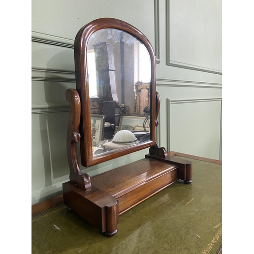 481 - Victorian mahogany dressing table mirror {67 cm H x 50 cm W x 23 cm D}.