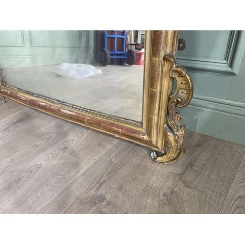 483 - 19th C. French decorative giltwood over mantle mirror {159 cm H x 109 cm W}.