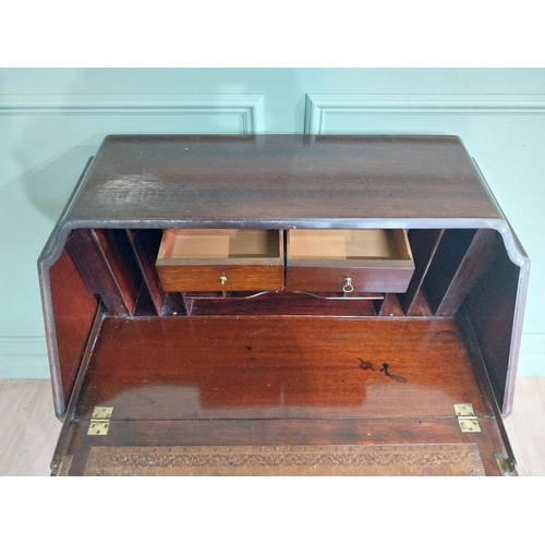 494 - 1950s mahogany bureau with three graduated drawers raised on cabriole legs {103 cm H x 79 cm W x 48 ... 