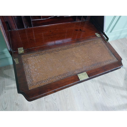 494 - 1950s mahogany bureau with three graduated drawers raised on cabriole legs {103 cm H x 79 cm W x 48 ... 