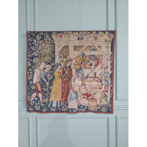 509 - 20th C. French tapestry depicting exterior scene {113 cm H x 115 cm W}.