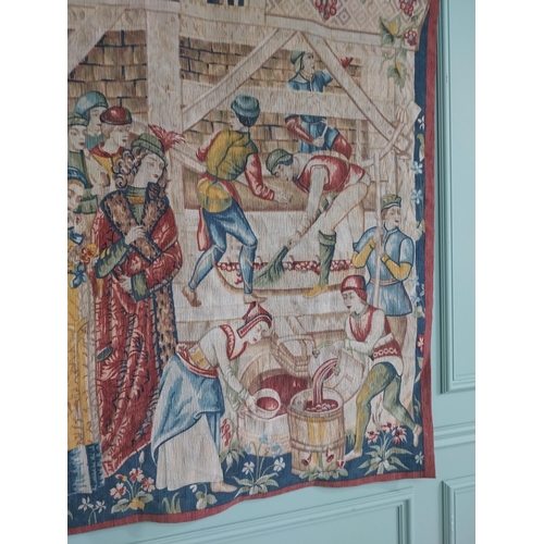 509 - 20th C. French tapestry depicting exterior scene {113 cm H x 115 cm W}.