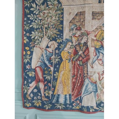 509 - 20th C. French tapestry depicting exterior scene {113 cm H x 115 cm W}.