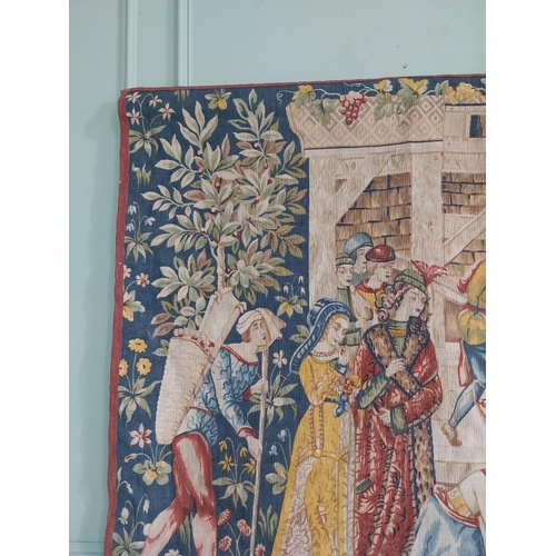 509 - 20th C. French tapestry depicting exterior scene {113 cm H x 115 cm W}.