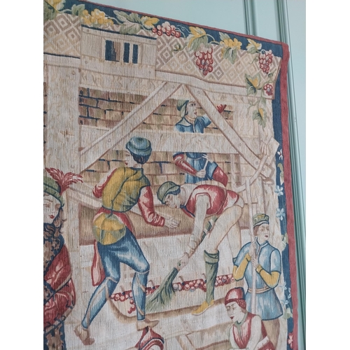 509 - 20th C. French tapestry depicting exterior scene {113 cm H x 115 cm W}.