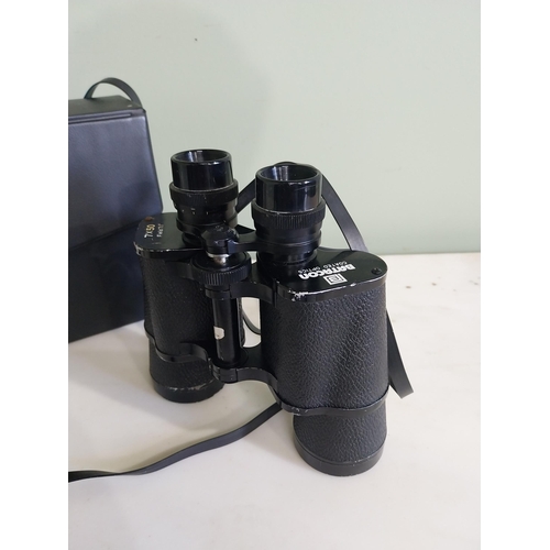 538 - Batacon coated optics binoculars in case {19 cm H x 21 cm W x 8 cm D}.