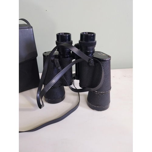 538 - Batacon coated optics binoculars in case {19 cm H x 21 cm W x 8 cm D}.