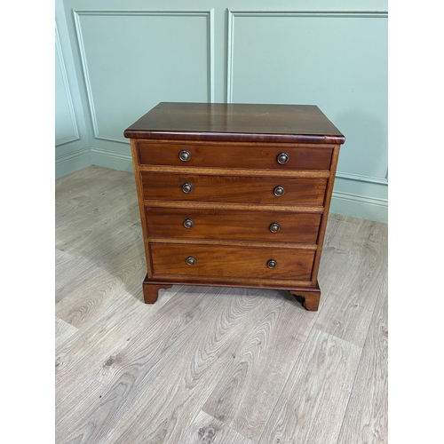 547 - 19th C. mahogany chest of drawers with four long graduated drawers raised on bracket feet {72 cm H x... 