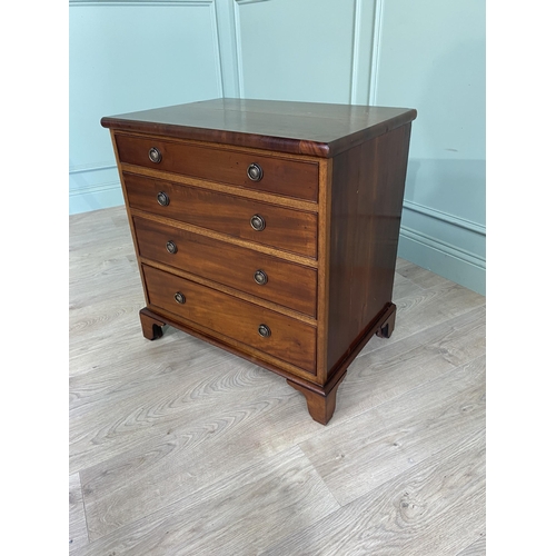 547 - 19th C. mahogany chest of drawers with four long graduated drawers raised on bracket feet {72 cm H x... 