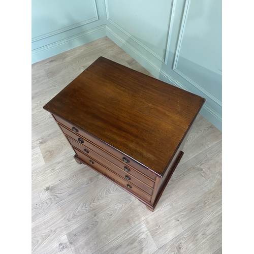 547 - 19th C. mahogany chest of drawers with four long graduated drawers raised on bracket feet {72 cm H x... 