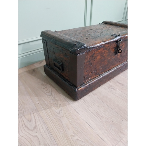 558 - Early 19th C. oak carpenters chest {37 cm H x 80 cm W  X 43 cm D}.