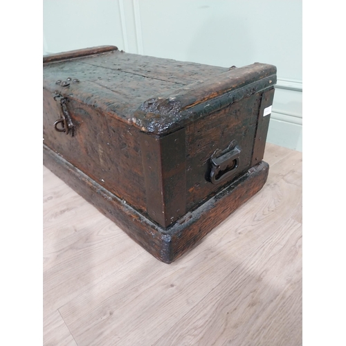 558 - Early 19th C. oak carpenters chest {37 cm H x 80 cm W  X 43 cm D}.