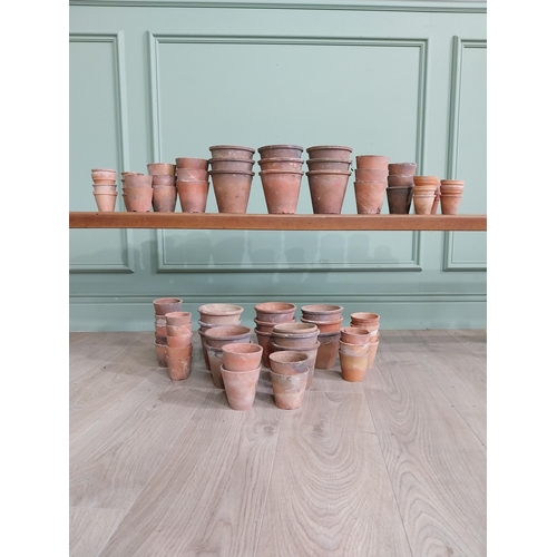 570 - Large collection of terracotta plant pots {Largest 11 cm H x 20 cm Dia. AND 5.5 cm H x 6 cm Dia.}.