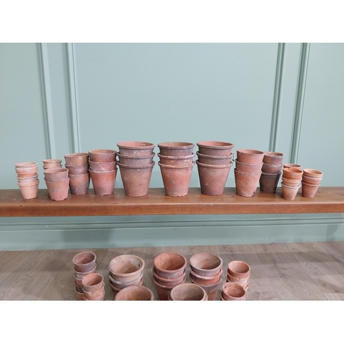 570 - Large collection of terracotta plant pots {Largest 11 cm H x 20 cm Dia. AND 5.5 cm H x 6 cm Dia.}.