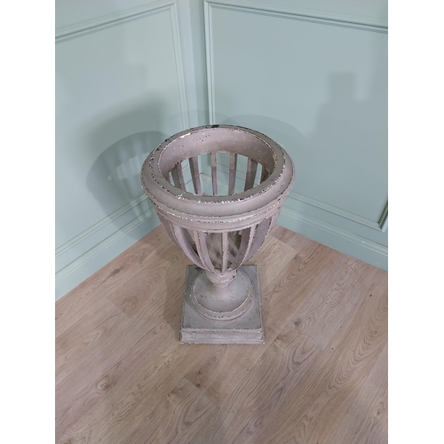 571 - Edwardian painted pine jardiniere raised on platform base {84 cm H x 47 cm Dia.}.