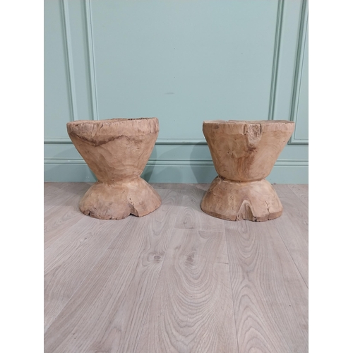 581 - Pair of drift wood jardinières {40 cm H x 37 cm Dia.}.