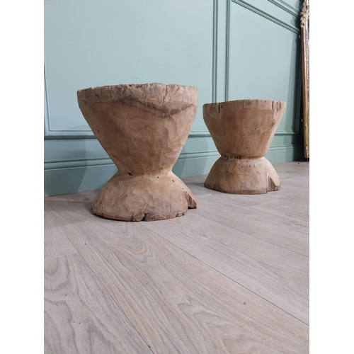 581 - Pair of drift wood jardinières {40 cm H x 37 cm Dia.}.