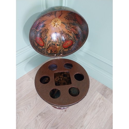 582 - Globe on wooden base in the form of a drinks' cabinet. {47 cm H x 32 cm Dia.}.