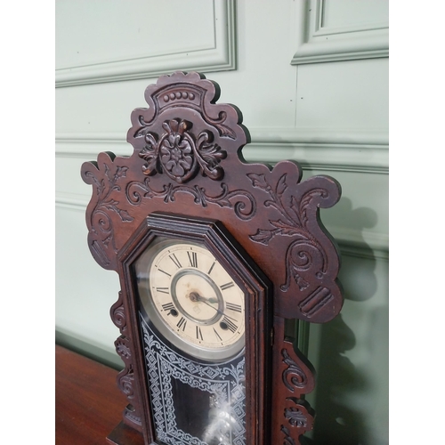 585 - 19th C. carved pine Gingerbread clock {58 cm H x 37 cm W x 13 cm D}.