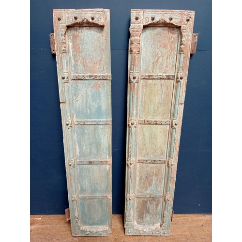 588 - Pair of 18th C. painted Indian hardwood doors {H 142cm x W 53cm x D 6cm } - NOT AVAILABLE TO VIEW IN... 