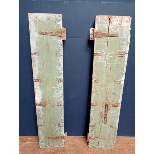 588 - Pair of 18th C. painted Indian hardwood doors {H 142cm x W 53cm x D 6cm } - NOT AVAILABLE TO VIEW IN... 