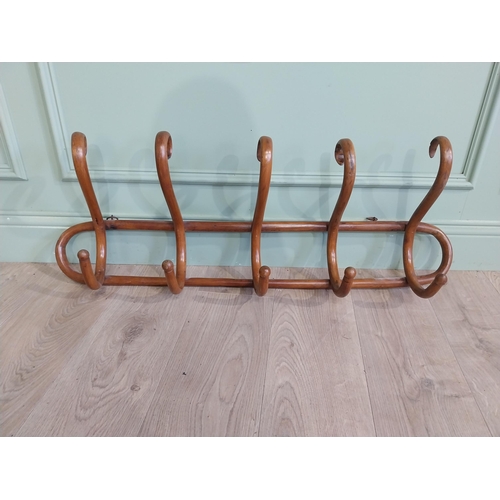 59 - Edwardian bentwood hat and coat rack {33 cm H x 98 cm W x 21 cm D}.