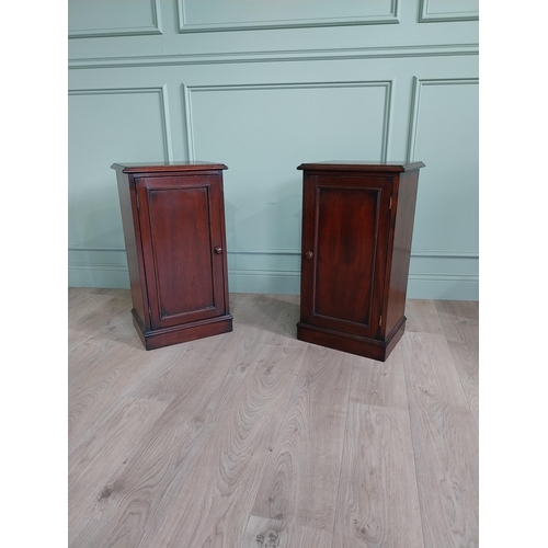 591 - Pair of good quality mahogany bedside lockers with two doors in the 19th C. style {72 cm H x 41 cm W... 