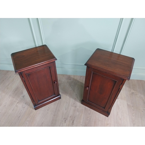 591 - Pair of good quality mahogany bedside lockers with two doors in the 19th C. style {72 cm H x 41 cm W... 