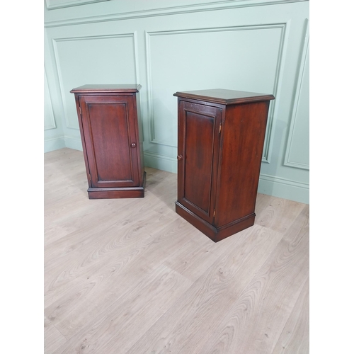 591 - Pair of good quality mahogany bedside lockers with two doors in the 19th C. style {72 cm H x 41 cm W... 