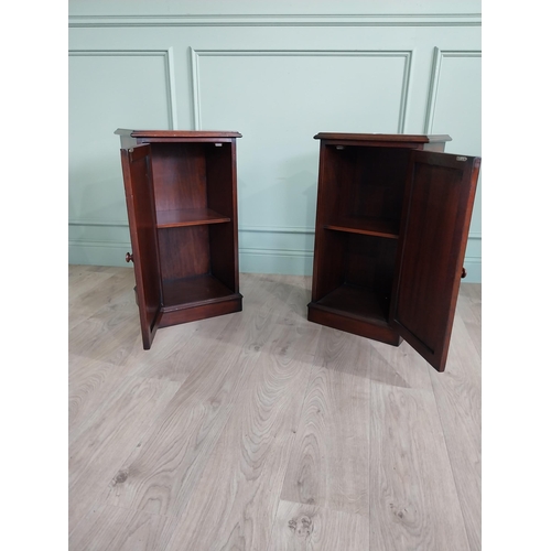 591 - Pair of good quality mahogany bedside lockers with two doors in the 19th C. style {72 cm H x 41 cm W... 