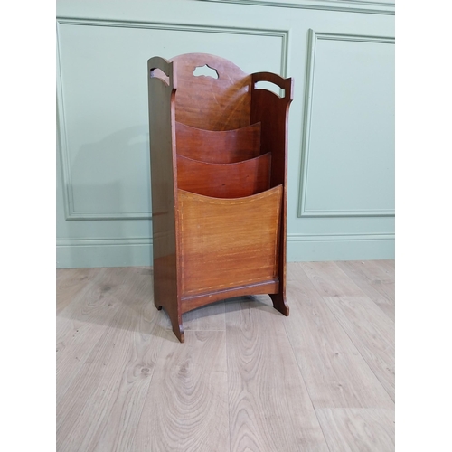 594 - Edwardian mahogany and satinwood umbrella stand {87 cm H x 40 cm W x 29 cm D}.