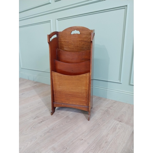 594 - Edwardian mahogany and satinwood umbrella stand {87 cm H x 40 cm W x 29 cm D}.