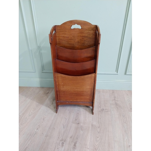 594 - Edwardian mahogany and satinwood umbrella stand {87 cm H x 40 cm W x 29 cm D}.