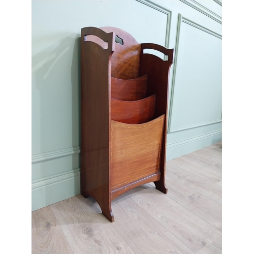 594 - Edwardian mahogany and satinwood umbrella stand {87 cm H x 40 cm W x 29 cm D}.