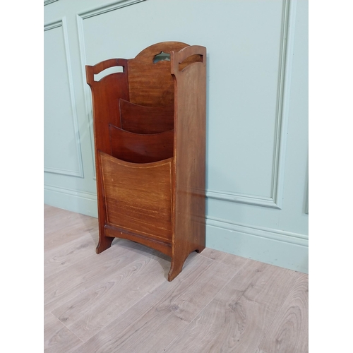 594 - Edwardian mahogany and satinwood umbrella stand {87 cm H x 40 cm W x 29 cm D}.