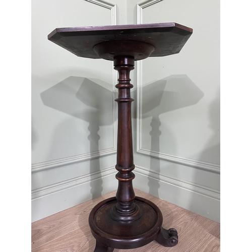 607 - Regency mahogany and satinwood crossbanded inlaid lamp table raised on turned column and platform ba... 