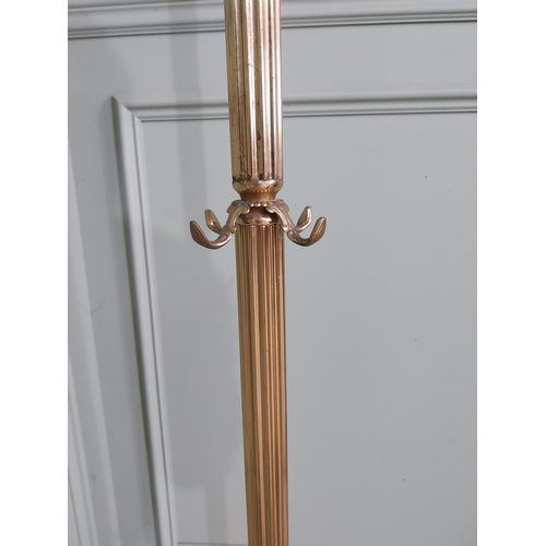 618 - Early 20th C. Decorative French brass hat and coat stand {170 cm H x 44 cm Dia.}.