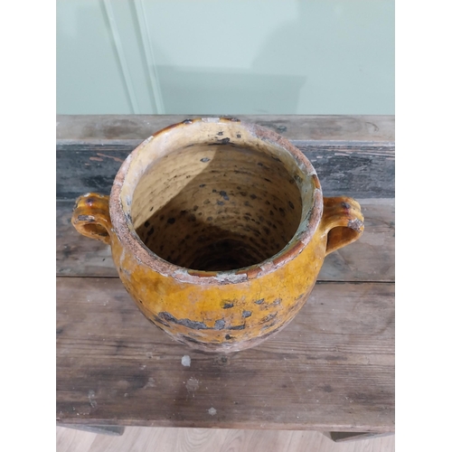 620 - Rare 19th C. glazed terracotta confit pot {30 cm H x 32 cm Dia.}.