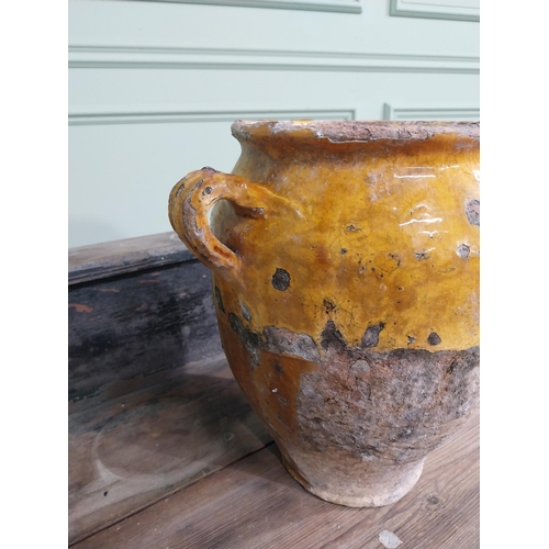 620 - Rare 19th C. glazed terracotta confit pot {30 cm H x 32 cm Dia.}.