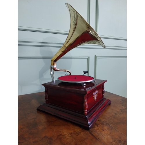 628 - Decorative Gramophone with brass horn {68 cm H x 44 cm W x 44 cm D}.