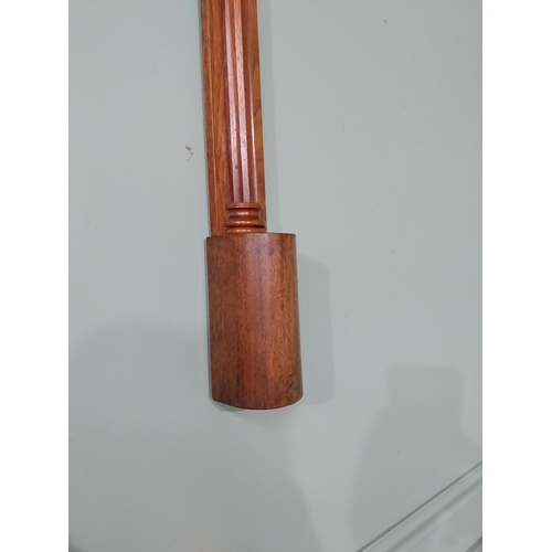 633 - 19th C. mahogany wall barometer {97 cm H x 14 cm W x 8 cm D}.