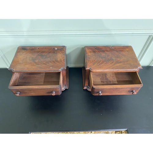 635 - Pair of Edwardian mahogany counter top cabinets with two short drawers {21 cm H x 30 cm W x 21 cm D}... 