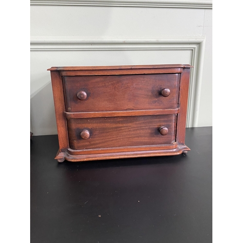 635 - Pair of Edwardian mahogany counter top cabinets with two short drawers {21 cm H x 30 cm W x 21 cm D}... 