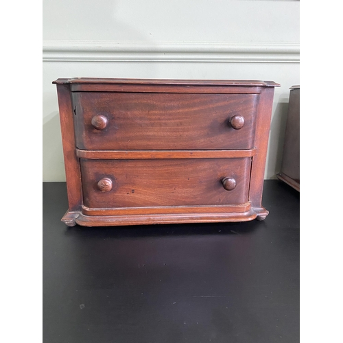 635 - Pair of Edwardian mahogany counter top cabinets with two short drawers {21 cm H x 30 cm W x 21 cm D}... 