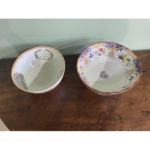 638 - 19th C. hand painted ceramic tazza and Manchester Unity of the Independence Order of Old Fellows cer... 