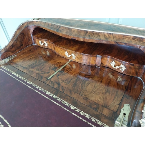 647 - Exceptional quality 19th C. French burr walnut and kingwood ladies desk with gilded bronze mounts an... 